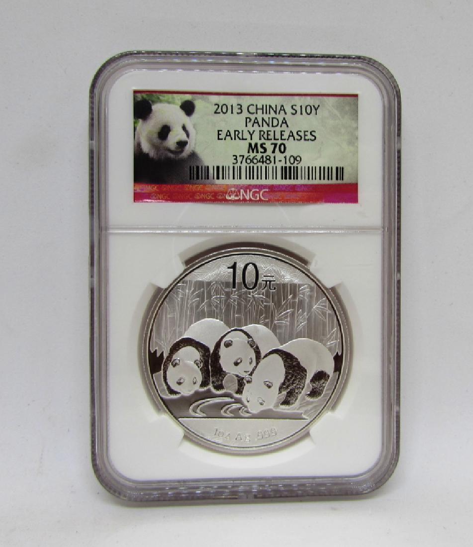 2010 China panda 1oz silver coin S10Y